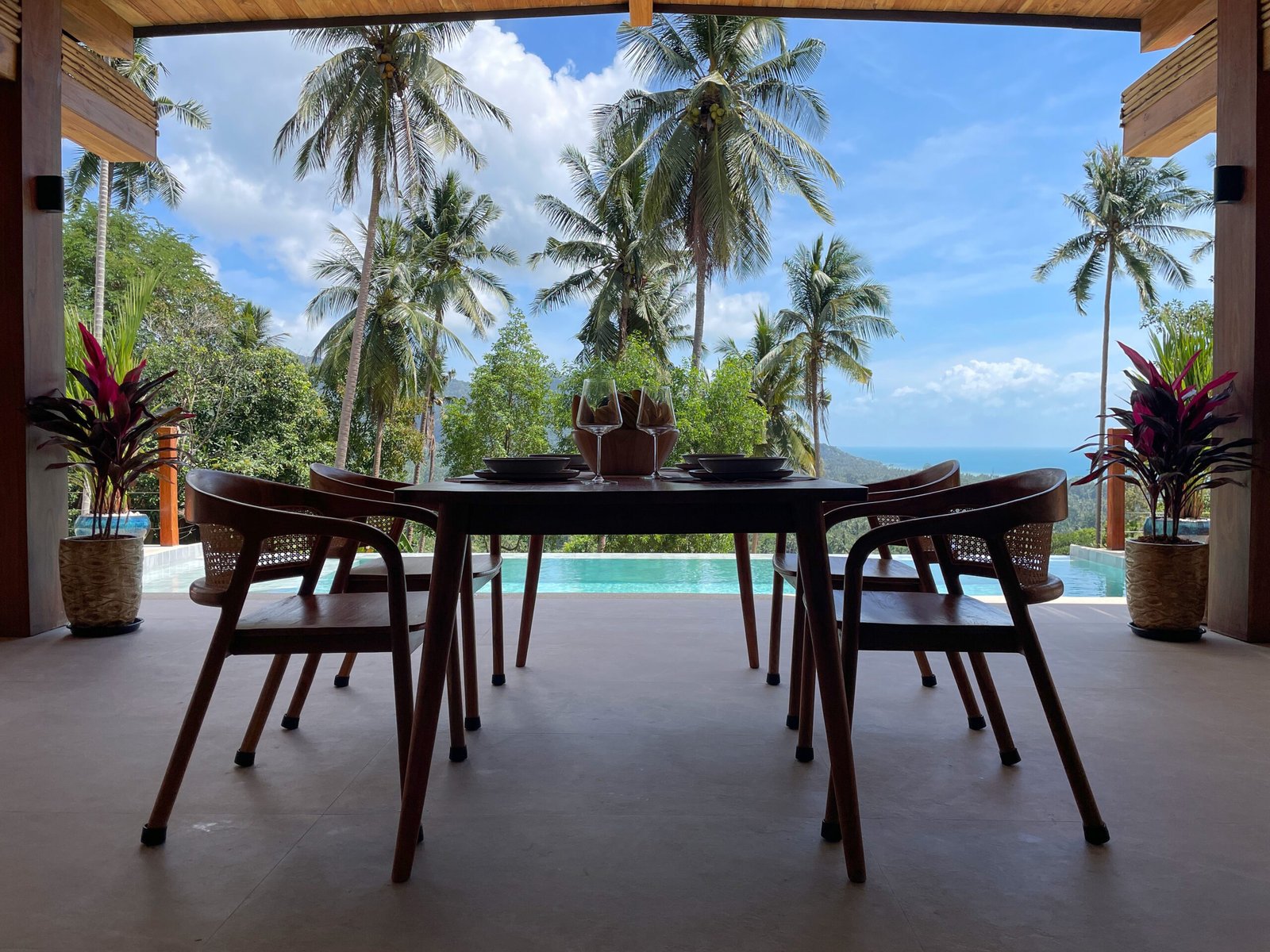 Dining terrace sea view morning