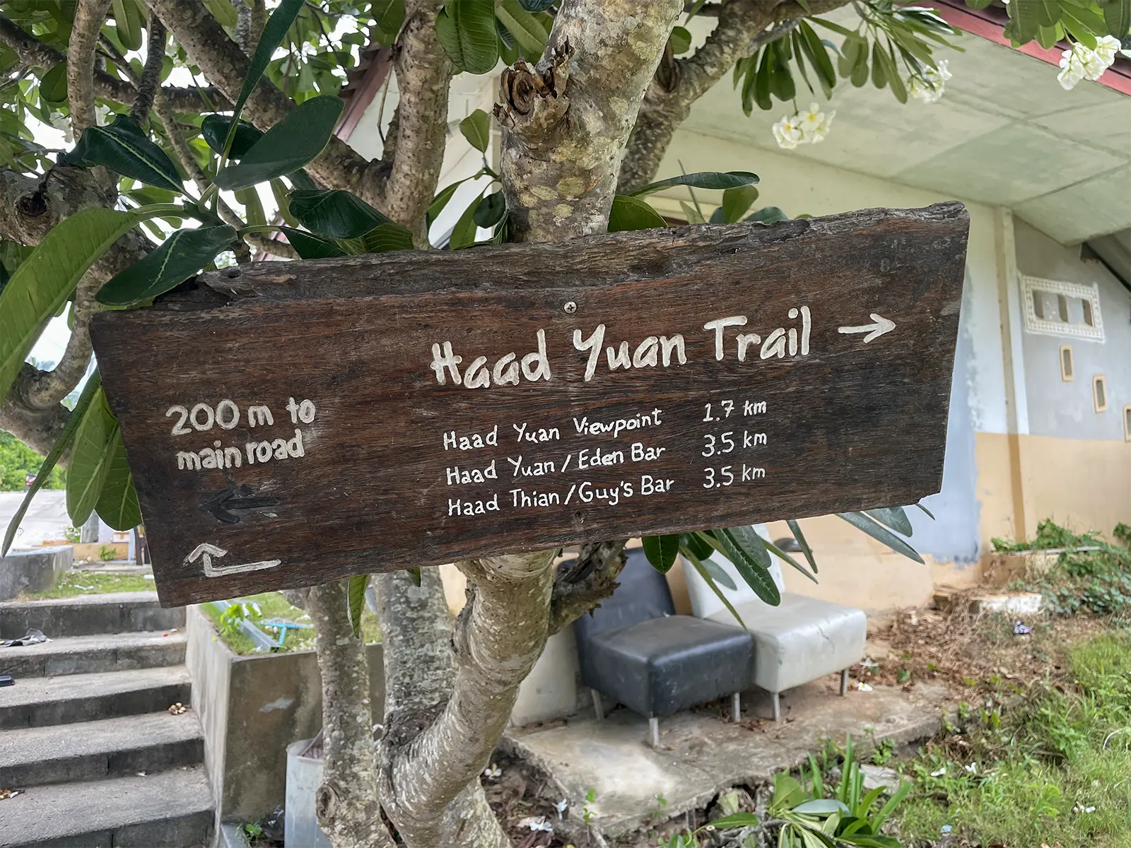 Descent to Haad Yuan beach Koh Phangan trail jungle